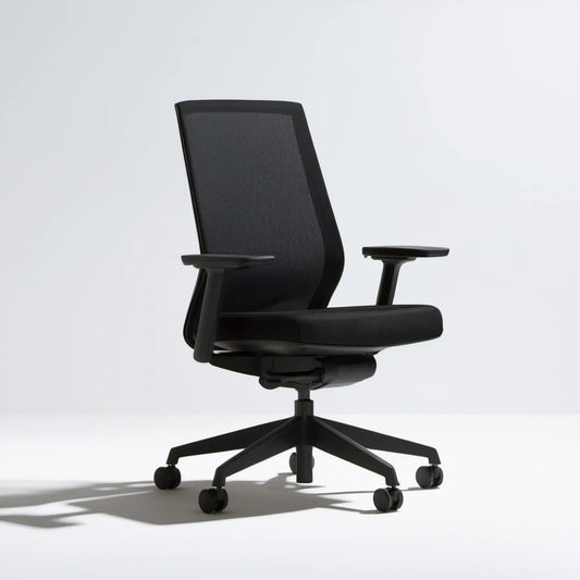 Ergonomiczne krzesło biurowe obrotowe z wysokim oparciem z siatki, czarne, 64 x 64 x 116–126 cm