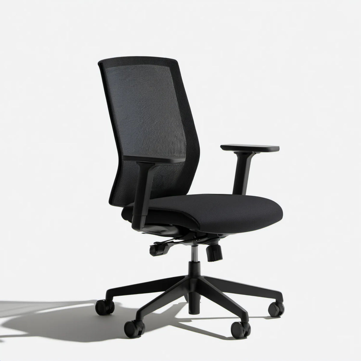 Ergonomiczne krzesło biurowe obrotowe z siatkowym oparciem, czarne, 62 x 62 x 96–106 cm