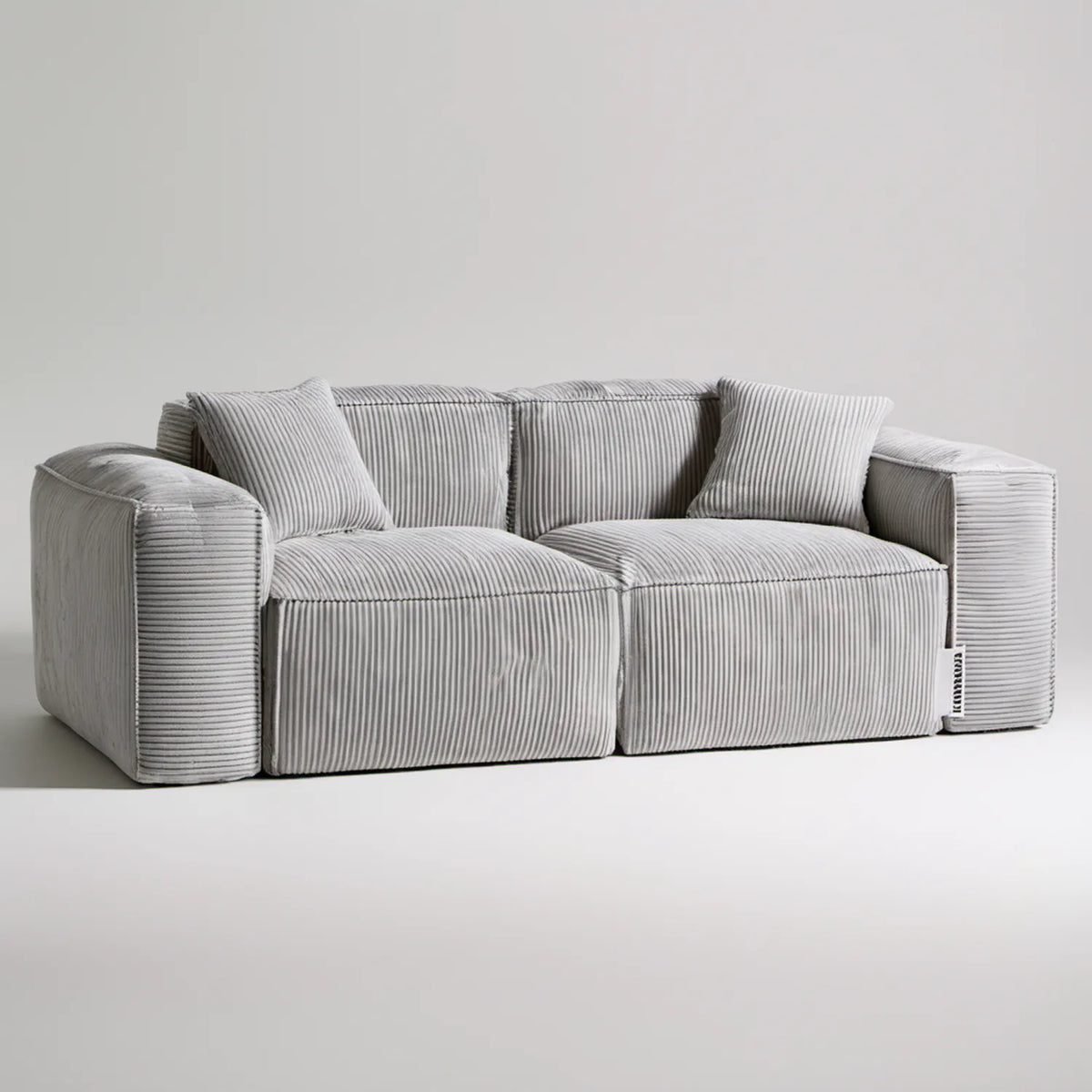 Dwuosobowa sofa sztruksowa jasnoszara 180 x 95 x 75 cm