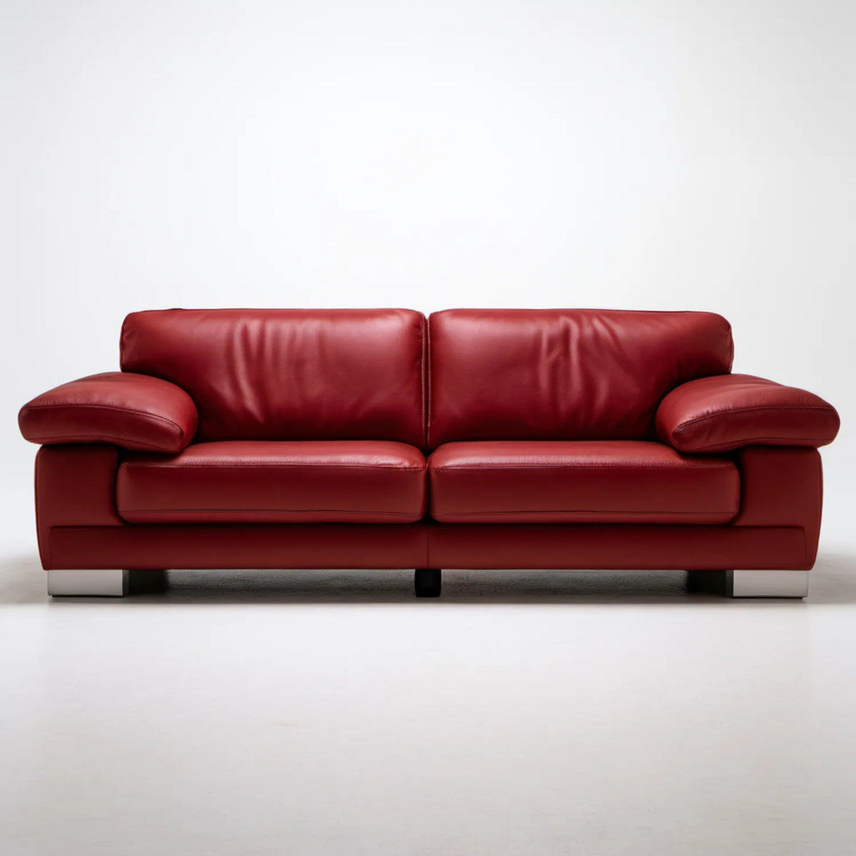 Dwuosobowa sofa z ekoskóry PU bordowa 220 × 95 × 90 cm